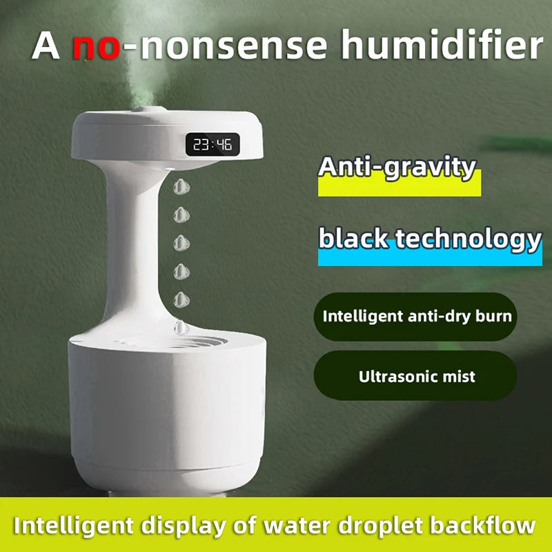 DIVEDEER Humidifier Home Office Desktop Water Replenishment Device Creative Backflow anti Gravity Water Drop Humidifier