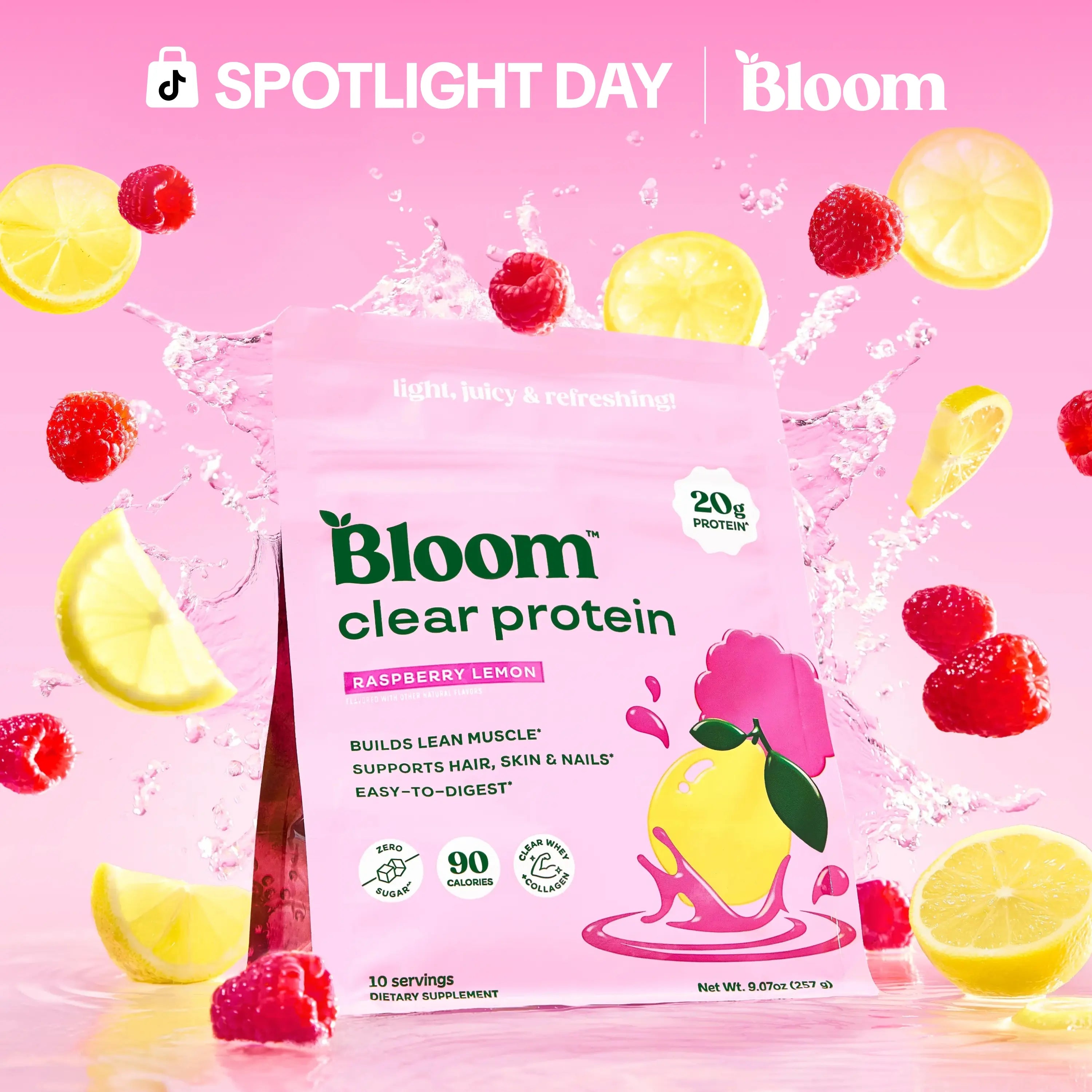 ✨ Bloom Nutrition Clear Protein – Whey + Colágeno, 20g Proteína, 0g Azúcar, Bebida Ligera y Refrescante ✨