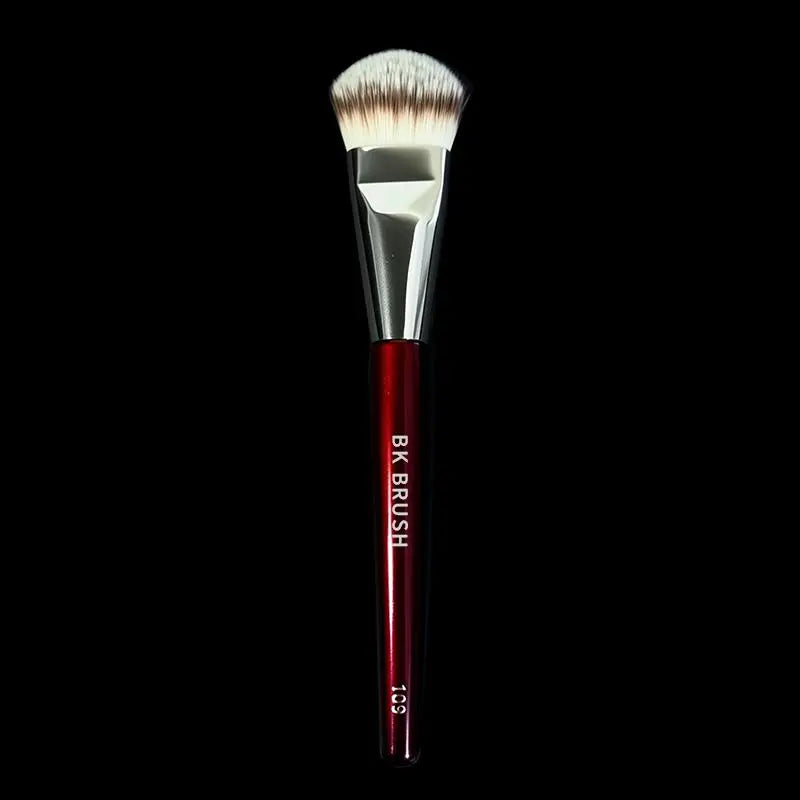 【Birthday Gift】Bk Deluxe Set Contoured Foundation Brush 4 Counts Oval Brush for Powder Liquid or Cream Soft Fiber Wool Makeup Tools for All Skin Types