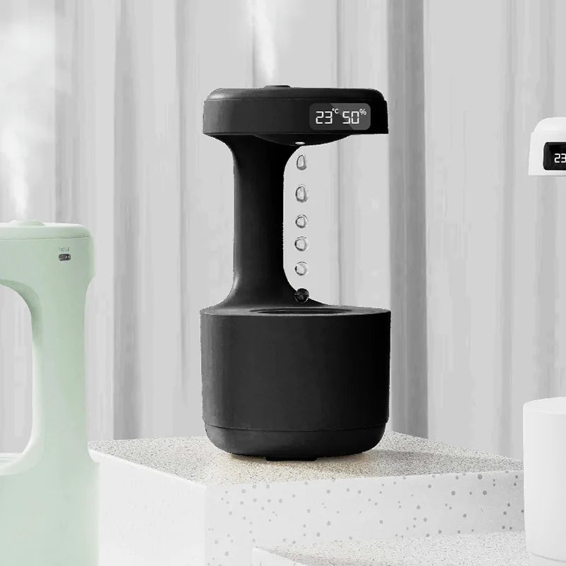 DIVEDEER Humidifier Home Office Desktop Water Replenishment Device Creative Backflow anti Gravity Water Drop Humidifier