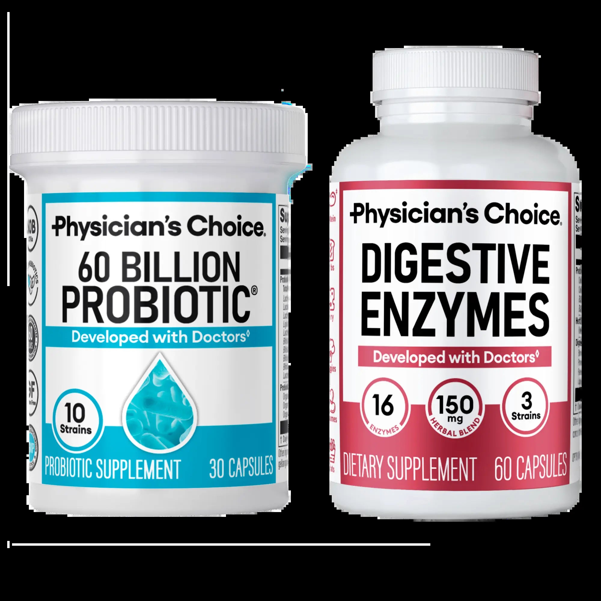 Physician'S Choice Hack Your Tummy Bundle: Bloating, Digestion & Immune Support for Men & Women with Digestive Enzymes & 60 Billion Probiotic