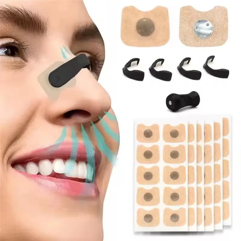 Hot Sale,Anti Snoring Sleep Mouth Tape Nasal Breathing Dilators Starter Kits Magnetic Nose Strips Increase Air Reduce Snoring