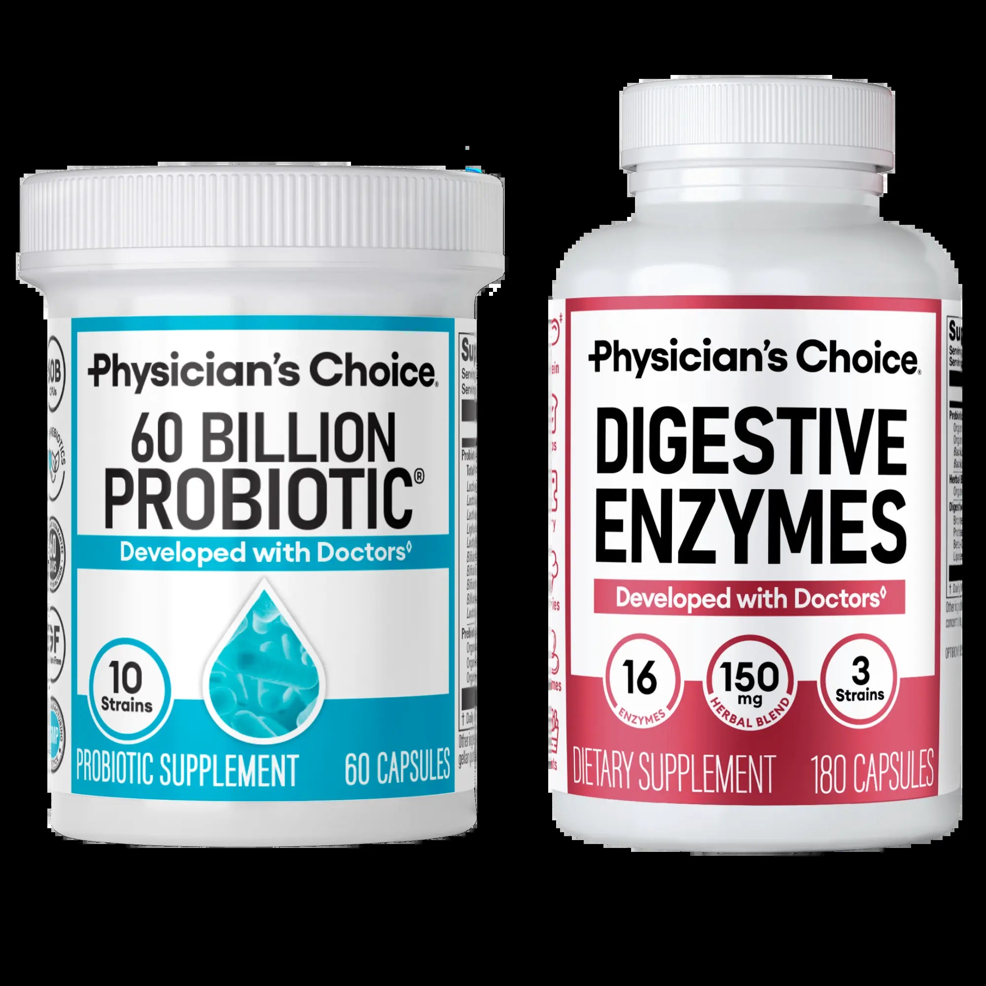 Physician'S Choice Hack Your Tummy Bundle: Bloating, Digestion & Immune Support for Men & Women with Digestive Enzymes & 60 Billion Probiotic