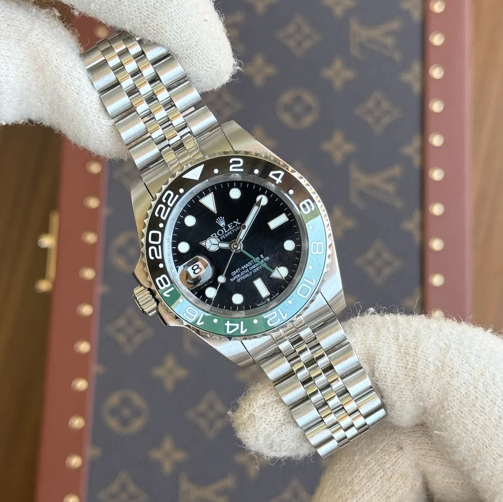 GMT-Master II "Sprite" Oystersteel - Black Dial Black & Green Bezel Jubilee