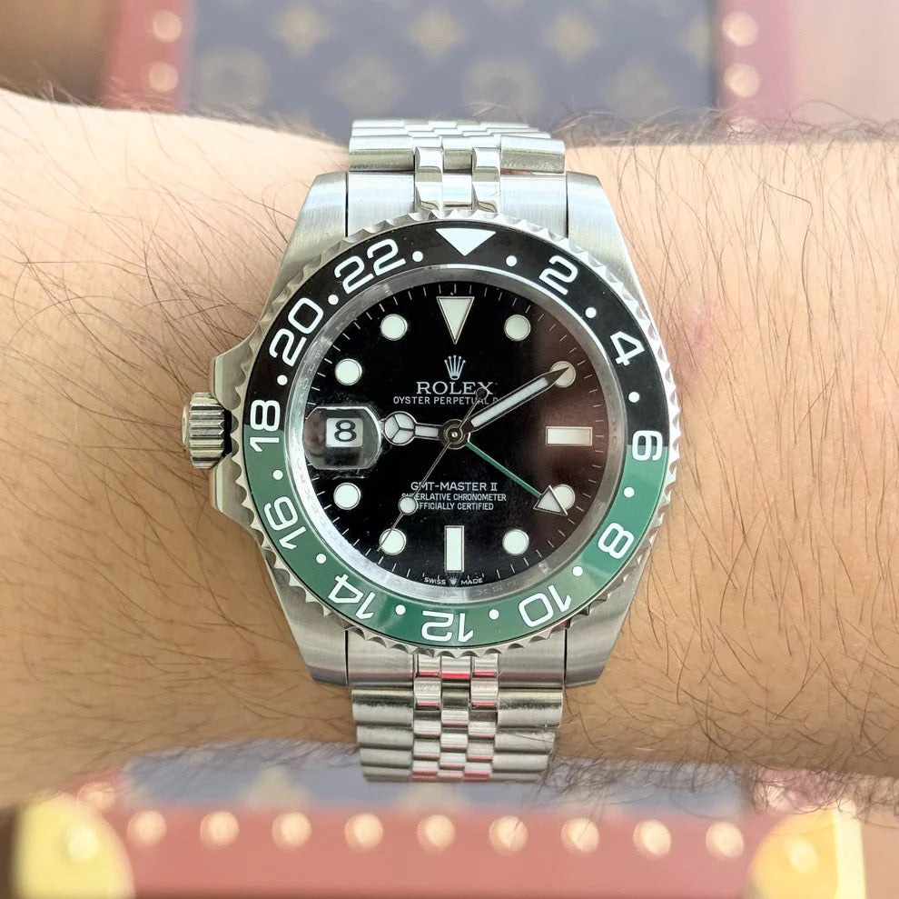 GMT-Master II "Sprite" Oystersteel - Black Dial Black & Green Bezel Jubilee
