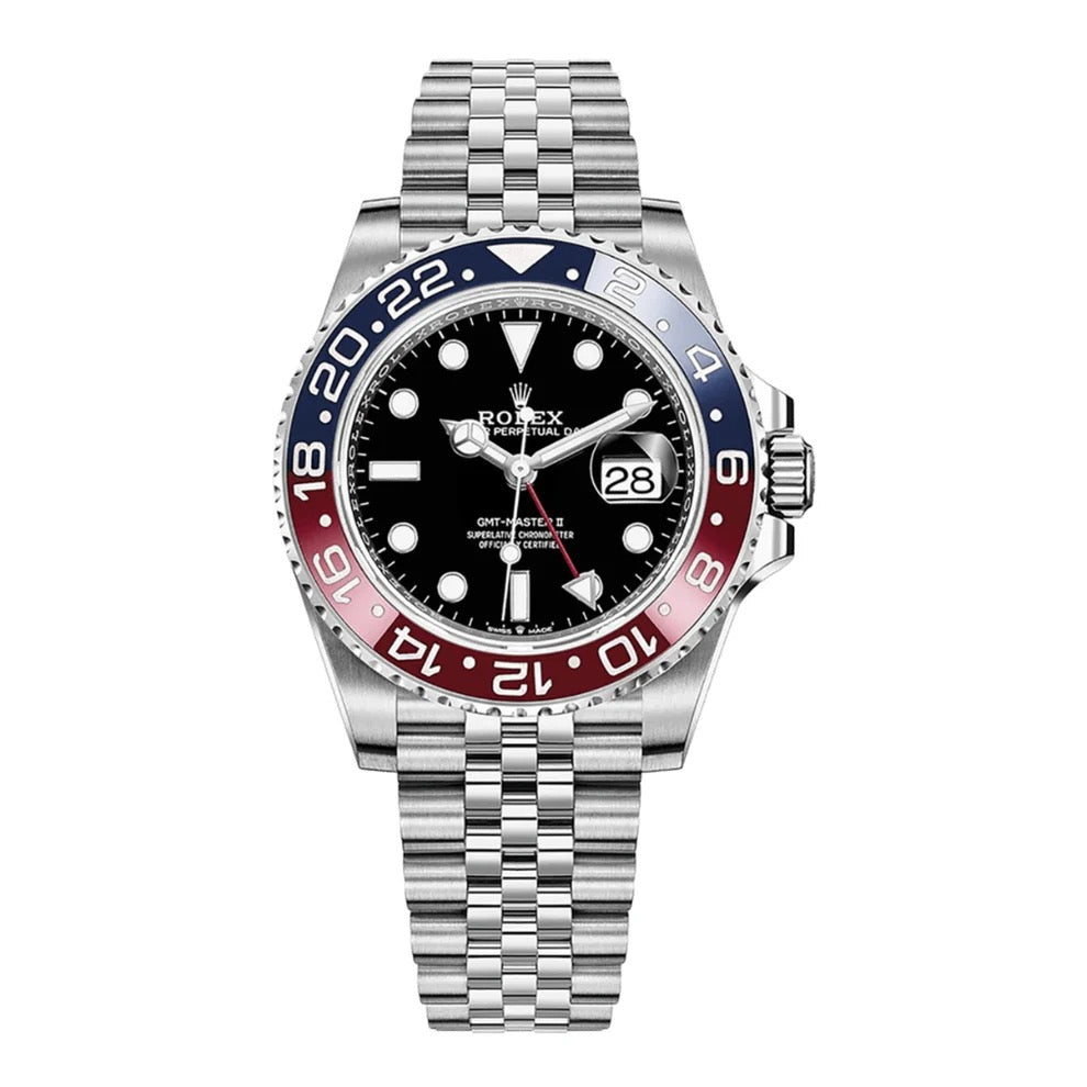 GMT-Master II "Pepsi" Oystersteel - Black Dial Blue & Red Bezel Jubilee
