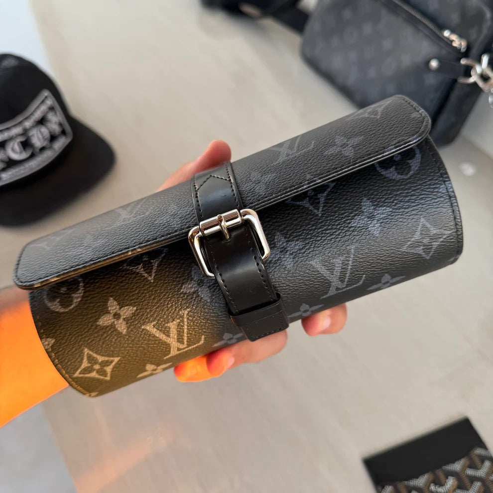 Travel Watch Roll Large LV - Black
