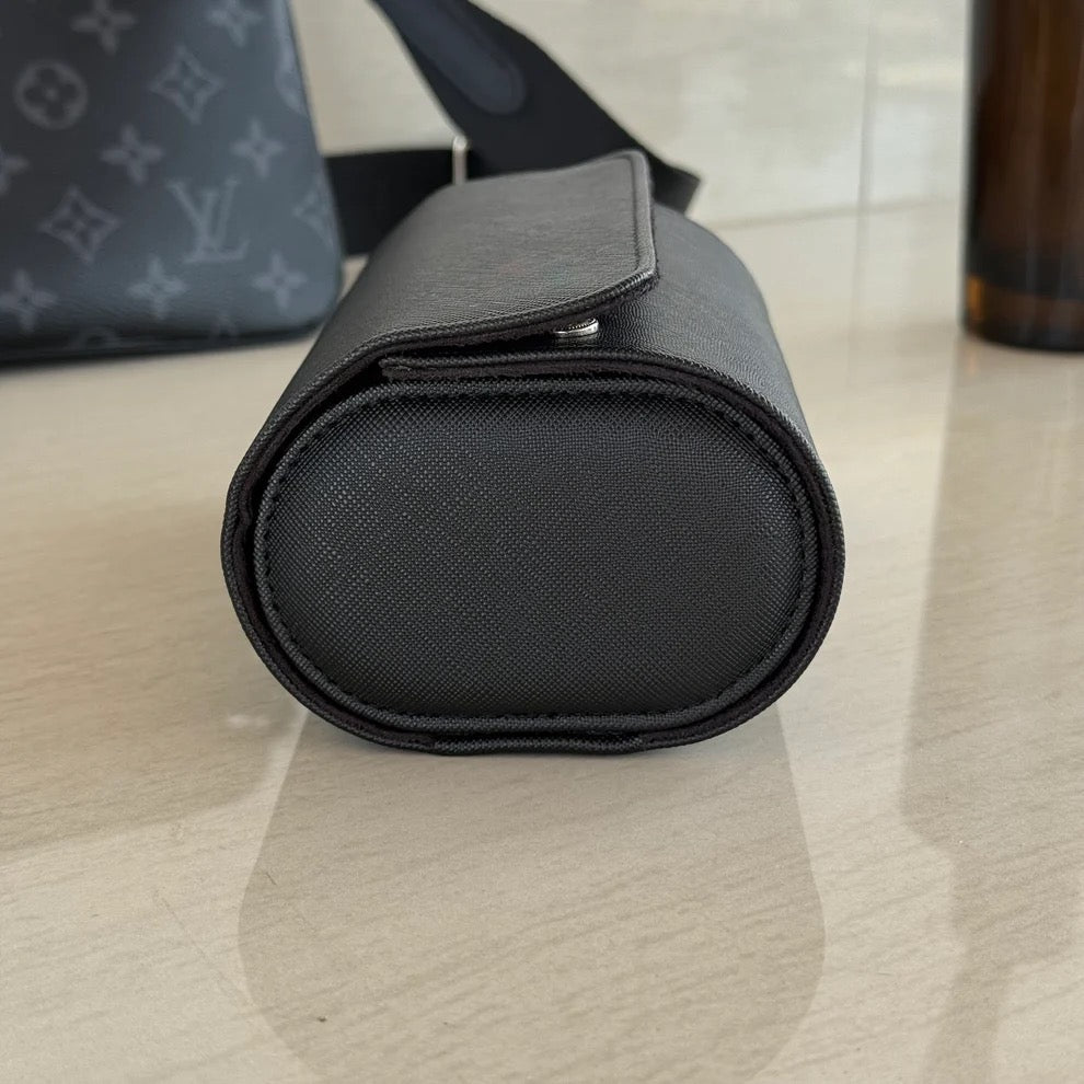 Two Slot Watch Roll - Black
