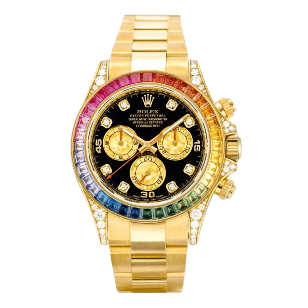 Daytona "Rainbow" Edición Especial Yellow Gold – Black Dial Oyster