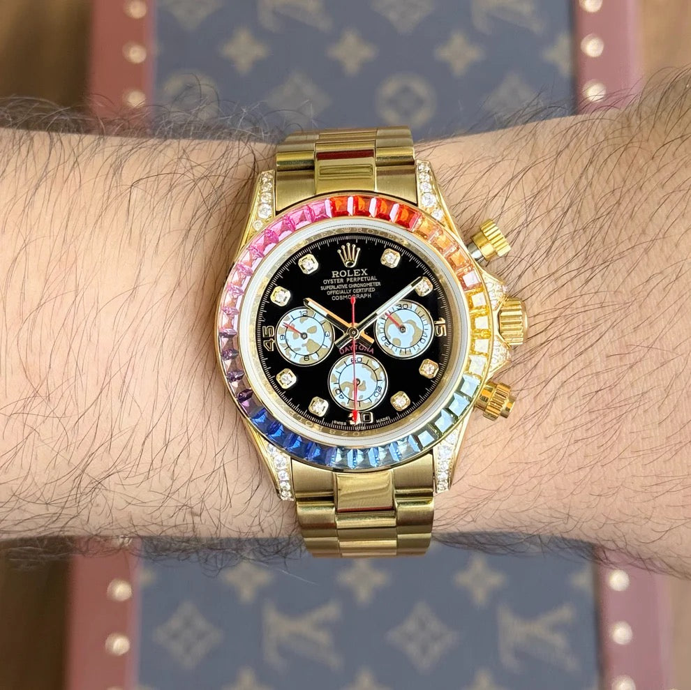 Daytona "Rainbow" Edición Especial Yellow Gold – Black Dial Oyster