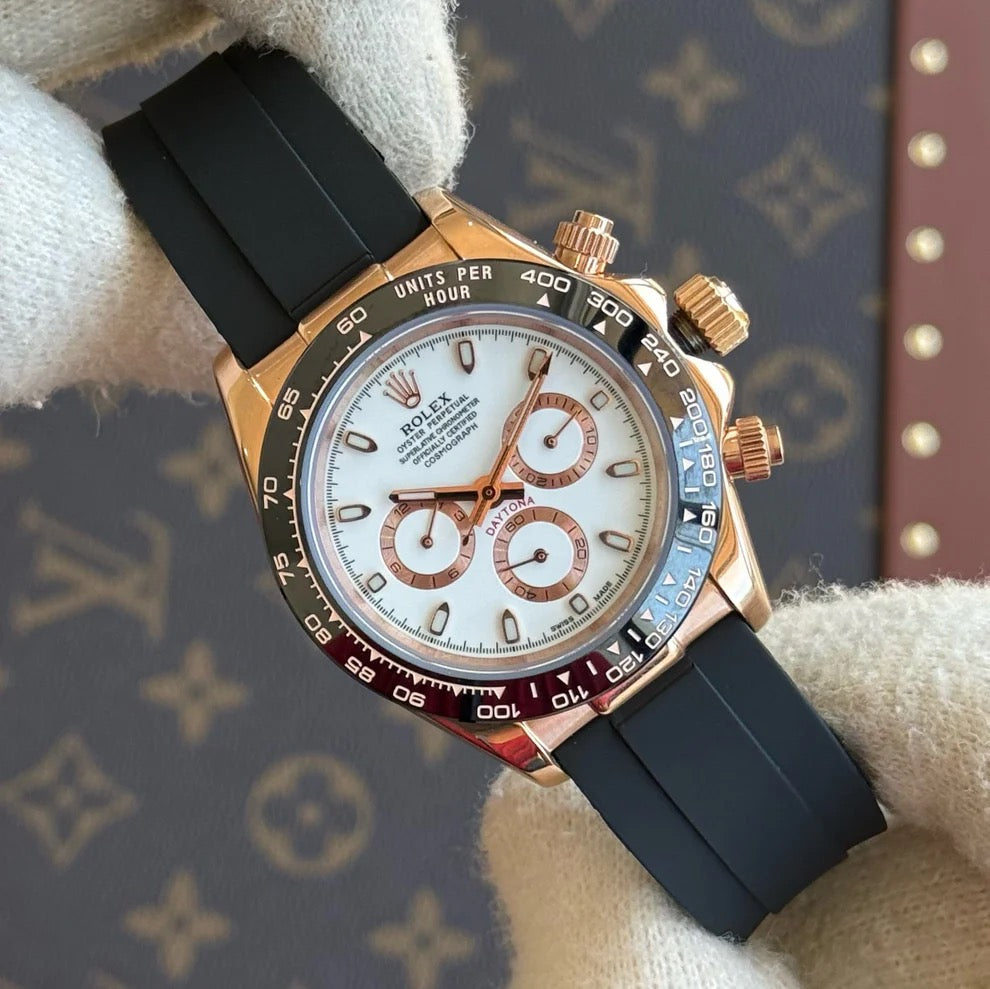 Daytona Everose Gold – White Dial Oysterflex