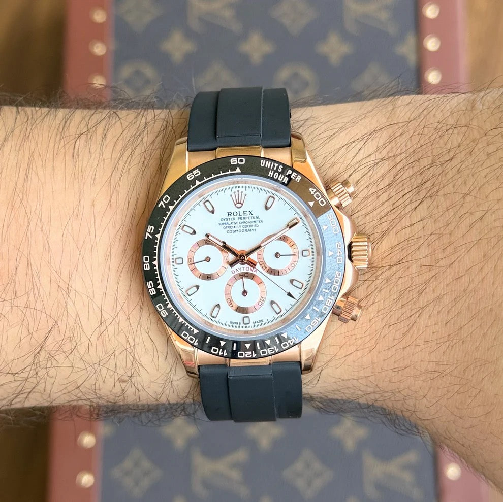 Daytona Everose Gold – White Dial Oysterflex