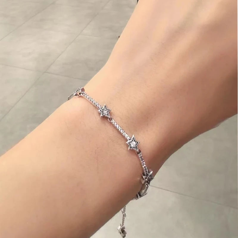 High quality 925 sterling silver exquisite women's tennis fashion bracelet men's and women's holiday surprise jewelry