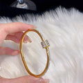 GlamAura 8-Piece Rhinestone Bracelet Set