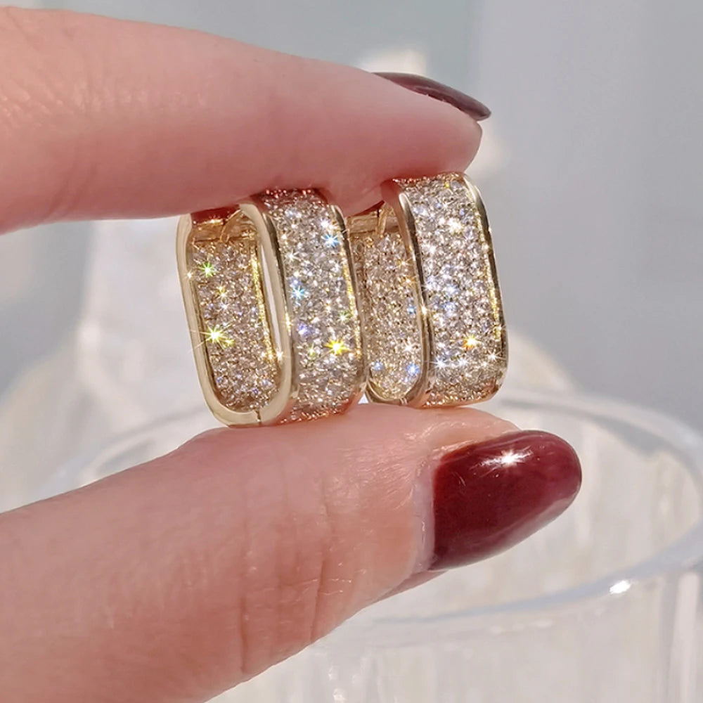 SparkLuxe CZ Hoop Earrings