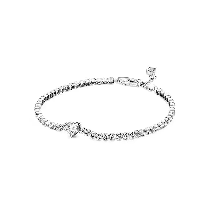High quality 925 sterling silver exquisite women's tennis fashion bracelet men's and women's holiday surprise jewelry