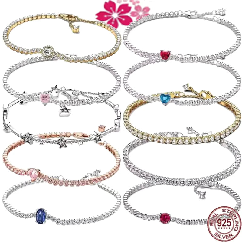 High quality 925 sterling silver exquisite women's tennis fashion bracelet men's and women's holiday surprise jewelry