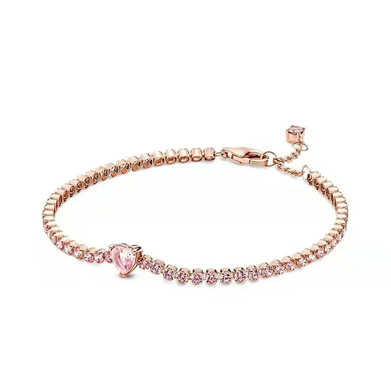 High quality 925 sterling silver exquisite women's tennis fashion bracelet men's and women's holiday surprise jewelry