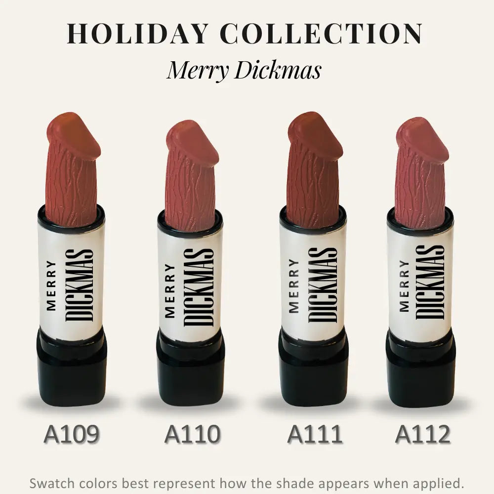 Funny Lipstick Holiday Collection | Flirty, Long-Lasting, Hydrating Lipstick | Bold Color, Festive Finish & Perfect Holiday Gift for Women | Stocking Stuffer & White Elephant Idea | Paraben-Free