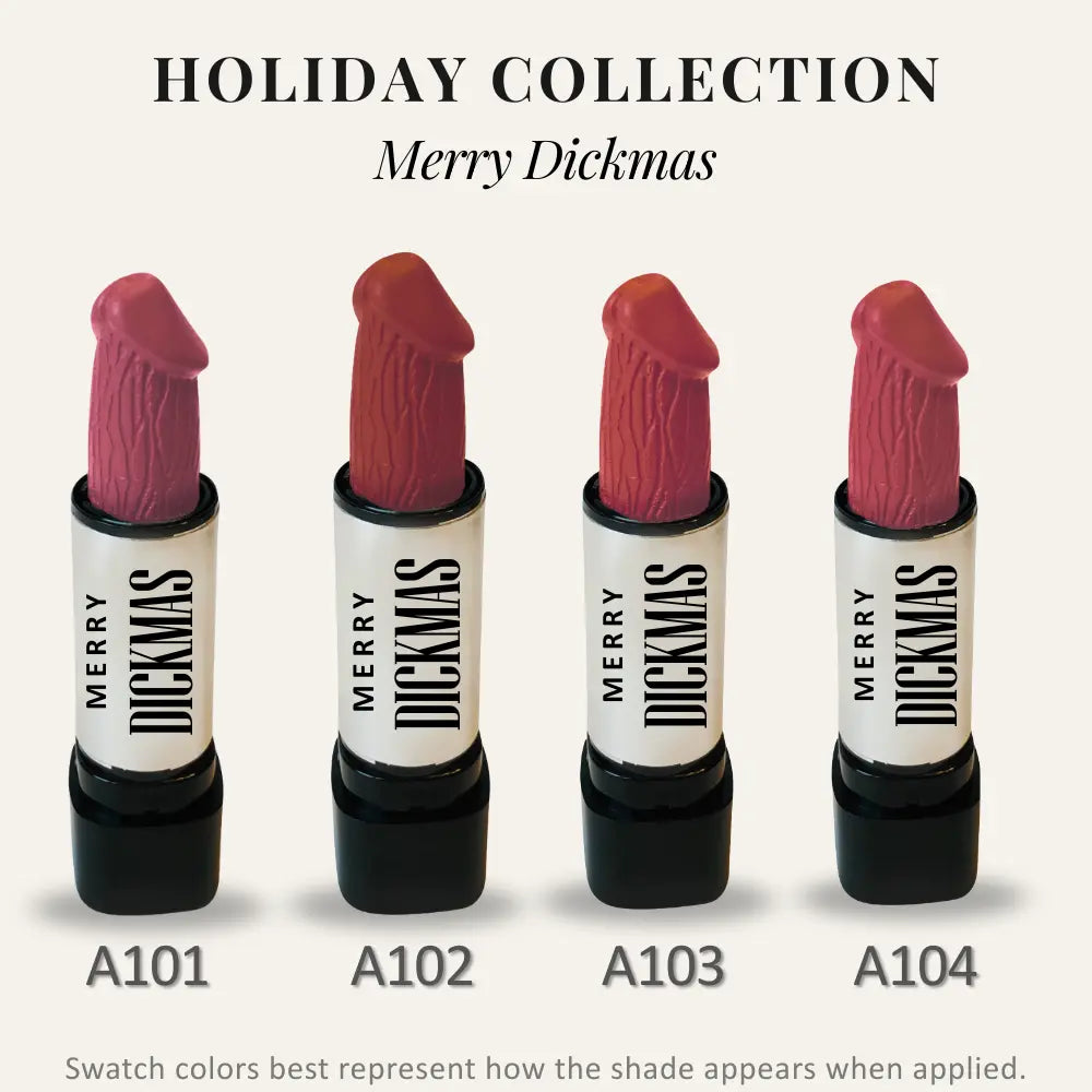 Funny Lipstick Holiday Collection | Flirty, Long-Lasting, Hydrating Lipstick | Bold Color, Festive Finish & Perfect Holiday Gift for Women | Stocking Stuffer & White Elephant Idea | Paraben-Free