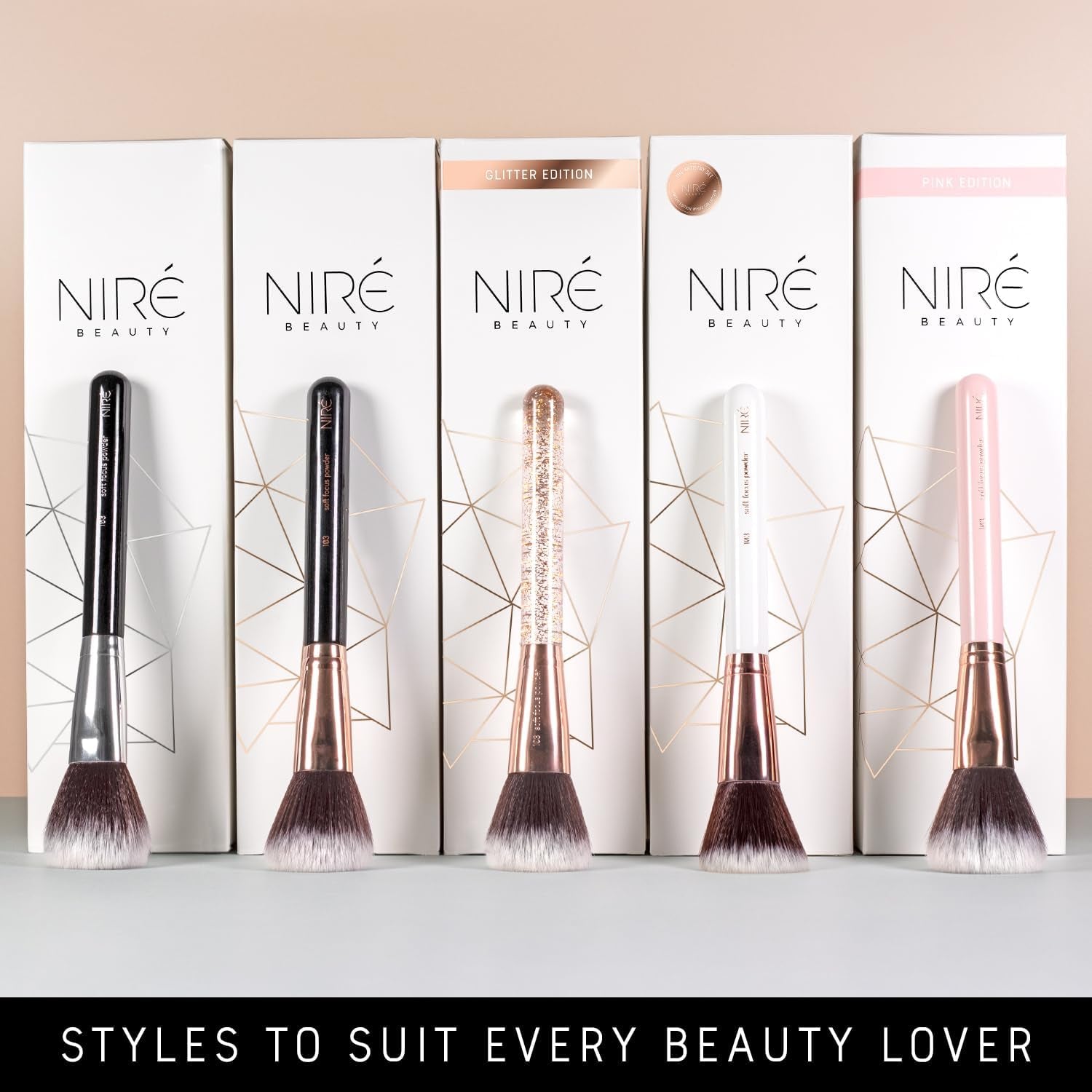 Niré Beauty Set De Brochas De Maquillaje Profesional De 15 Piezas : Brochas Y Pinceles De Maquillaje, Estuche, Esponja, Limpiador, Guía, Caja De Regalo