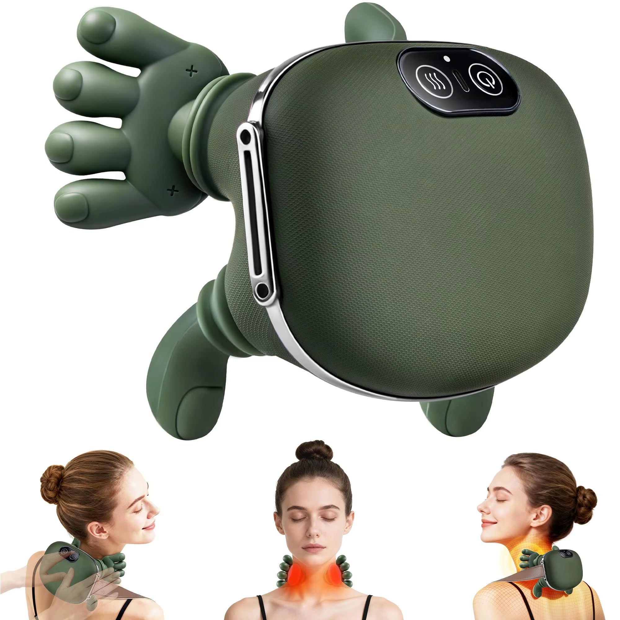 Wireless Bionic Finger Neck Shoulder Massager Kneading Shawl Brushless Motor Rechargeable Deep Massage for Home Office Travel Us