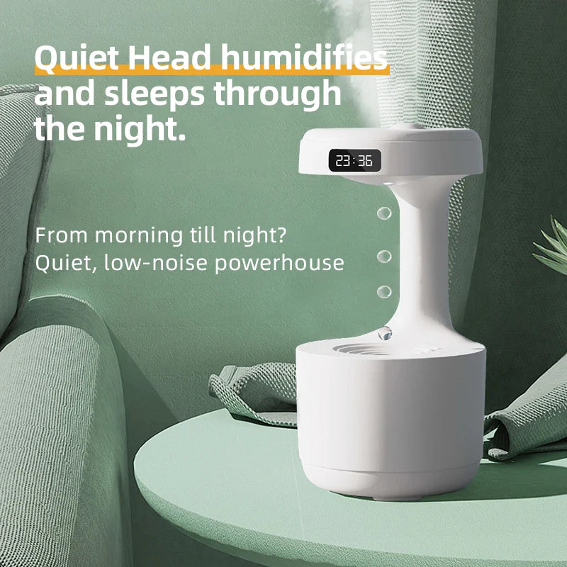 DIVEDEER Humidifier Home Office Desktop Water Replenishment Device Creative Backflow anti Gravity Water Drop Humidifier