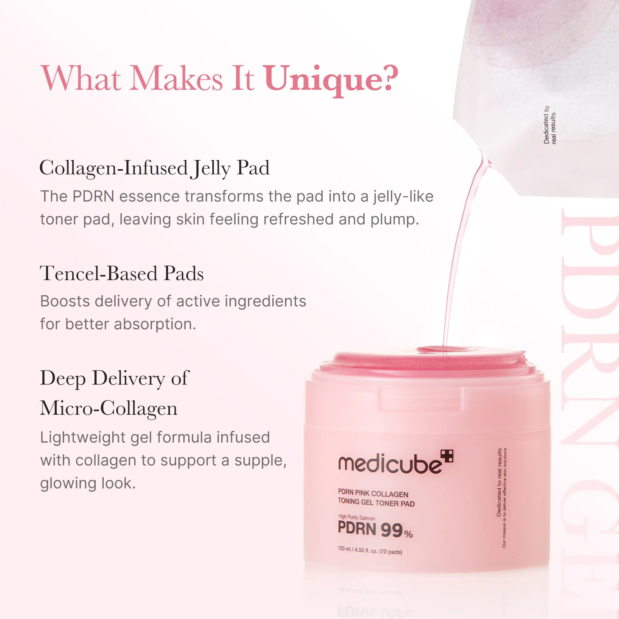 [Medicube] PDRN Pink Collagen Gel Toner Pad | PDRN Jelly Toner Pad | 99% Salmon DNA, PDRN, Uneven Skintone, Korean Skincare